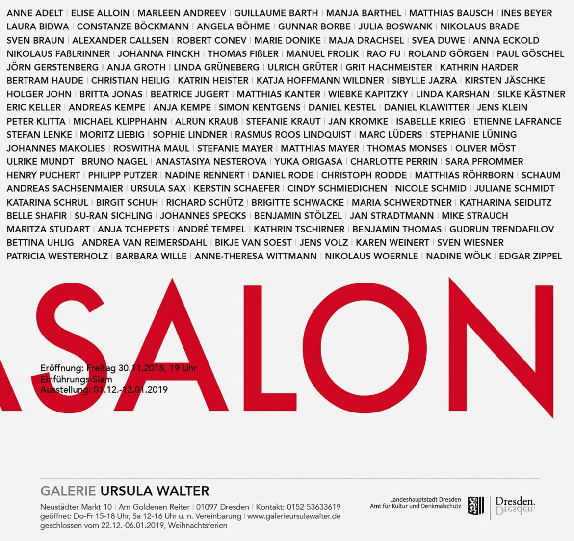 Ursulasalon, Galerie Ursula Walther, 2018